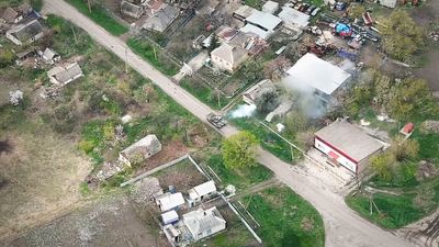 Moment Russian Tank Is Hit By Ukrainian Artillery In Donetsk Region