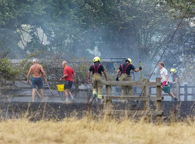 Heroic Plucky Villagers Douse Brush Fire With The Tools At Hand