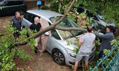 Weather tracker: flash floods as Europe’s heatwave ends with thunderstorms