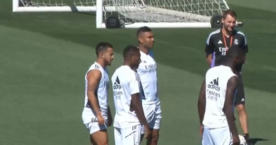 Casemiro pictured in Real Madrid training ahead of potential Manchester United transfer