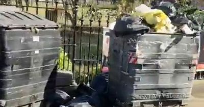 Grim Edinburgh streets overflowing with rubbish on day two of bin worker strike