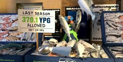 The wacky ESPN ‘MNF’ graphics are already in midseason form with Pete Carroll getting pelted by fish