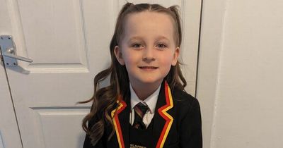 Scots mum shares daughter's first day at school pics in side-splitting before and after