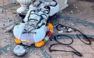 Mahatma Gandhi statue outside Hindu temple in New York vandalised