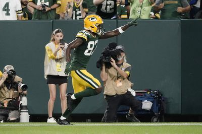 Check out this awesome angle of Romeo Doubs’ ridiculous touchdown catch