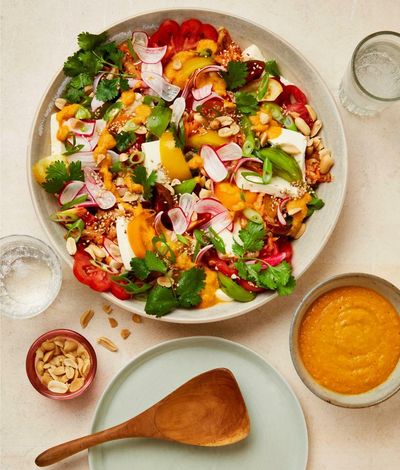 Cured salmon and a kimchi tomato salad: Ravinder Bhogal’s recipes for no-cook cooking