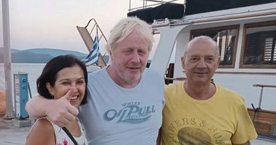 Boris Johnson looks stubbly and dishevelled in snaps on second holiday in Greece