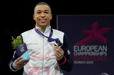 GB celebrate gymnastics men’s team gold at the European Championships