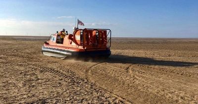 Man saved by hovercraft after getting stuck in the mud