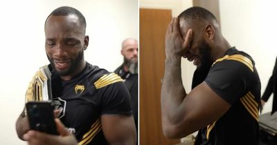 Leon Edwards breaks down in tears as he phones his mum after UFC title win