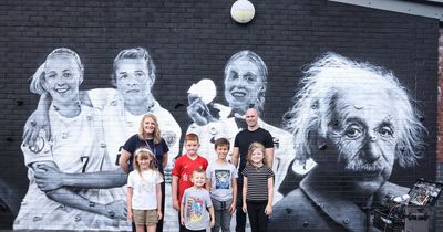 Stunning mural of local heroes and global icons leaves school children in awe