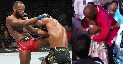 Kamaru Usman's daughter carried out of arena after witnessing Leon Edwards KO