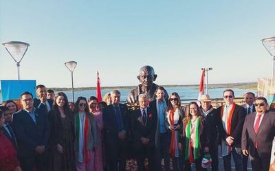 Jaishankar unveils bust of Mahatma Gandhi in Paraguay