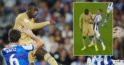 Ousmane Dembele escapes punishment for violent elbow before crucial Barcelona goal