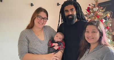 Polyamorous couple in relationship with his receptionist have first child together