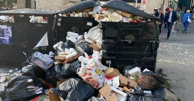 Piles of filthy litter and bin bags strewn across Edinburgh's Old Town amid refuse strike