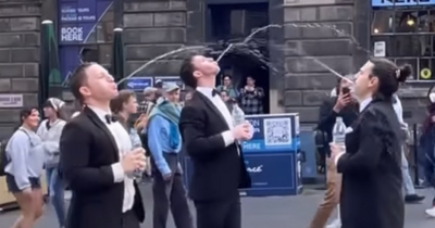 Edinburgh locals raise eyebrows at street performers 'disgusting' act