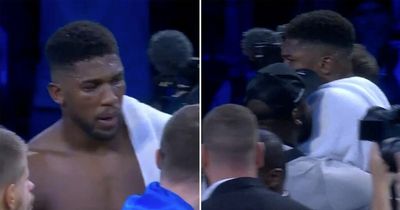 Anthony Joshua had to be held back as new footage shows moment he 'flipped'