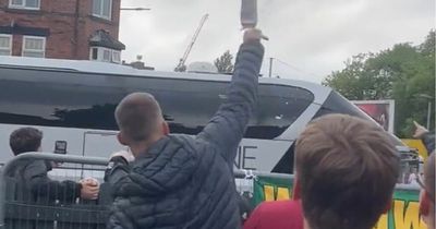 Manchester United fans filmed throwing objects at bus ahead of game against Liverpool