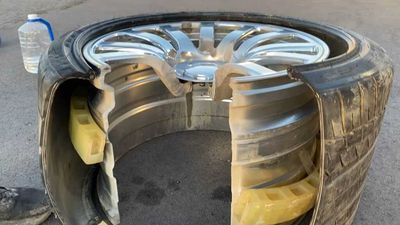 $25,000 Bugatti Veyron Wheel Gets Cut Open In The Name Of Science