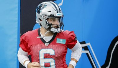 Baker Mayfield has rough practice after being named Panthers starting QB