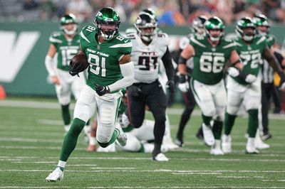 Watch: Lawrence Cager goes 34 yards for touchdown against Falcons
