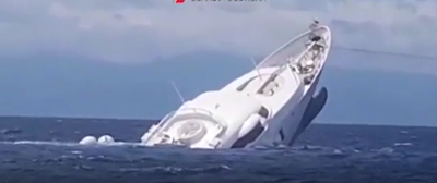 Dramatic video shows 130ft superyacht sinking off Italy coast after being battered in storm