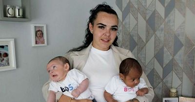 Stunned mum gives birth to 'one in a million' twins with different skin colours