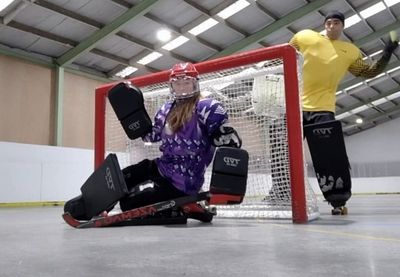 At 48, NZ roller hockey goalie blocks age barrier