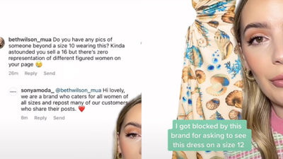 A Customer Asked An Aussie Brand For A Pic Of A Size 12 Model Wearing A Dress Was Blocked