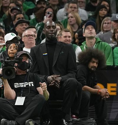 Boston Celtics Hall of Fame big man Kevin Garnett takes in a Chelsea football club game in Las Vegas