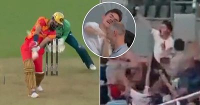 Fan takes spectacular one-handed catch in The Hundred then hits fellow spectator on nose