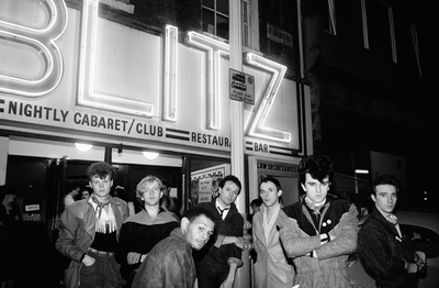Visage outside Blitz nightclub … Sheila Rock’s best photograph