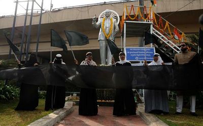 Muslim women protest against Raja Singh’s comments