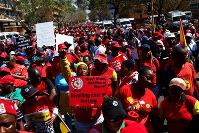 South Africa's COSATU leads union protests over high cost of living