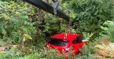 Two cars crash into same ditch one day apart as standing water forces motors off Scots road