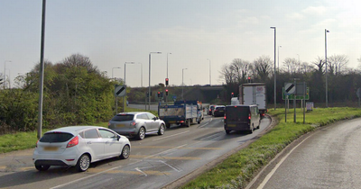 Man trapped in vehicle after Land Rover rolled on its roof during A610 crash