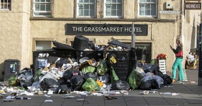 Edinburgh bin strike pictures show rubbish reaching six feet tall in week two