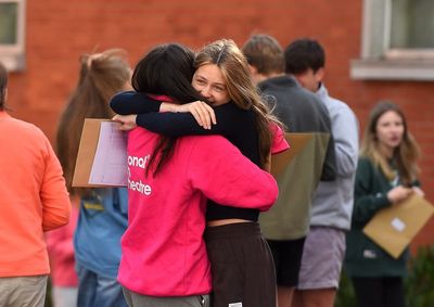 Smiles and hugs as pupils gather to receive GCSE results
