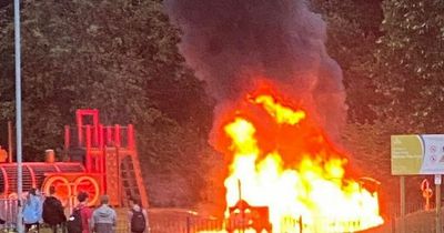 'Mindless idiots' slammed after £60k play train torched a second time