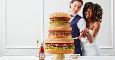 Celebrate National Burger Day with a three-tier wedding cake