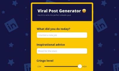 Finally, a Viral Post Generator for LinkedIn posts so you can spend more time on #career #goals