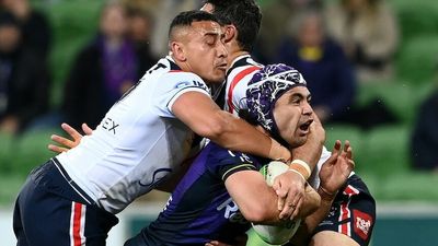 Roosters outlast Storm in thrilling finals preview, Penrith tune up for finals with Warriors belting