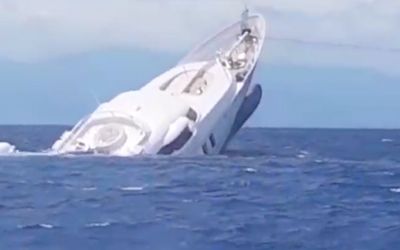 Videos of the week: Dramatic rescue as 40-metre yacht capsizes