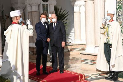 Macron visits famed Disco Maghreb record shop on Algeria trip