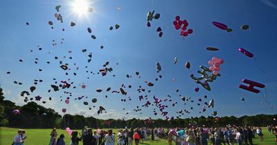 Hundreds of balloons released in Sefton Park in memory of Ashley Dale