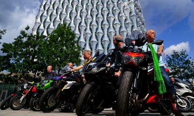 Motorcyclists mark third anniversary of Harry Dunn’s death with US embassy ‘rev-off’ in London