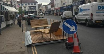 Outrage over cafe's 'hideous' outdoor seating installed in middle of road