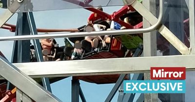 Parents cling to screaming kids 20ft in air on broken Southport Pleasureland rollercoaster