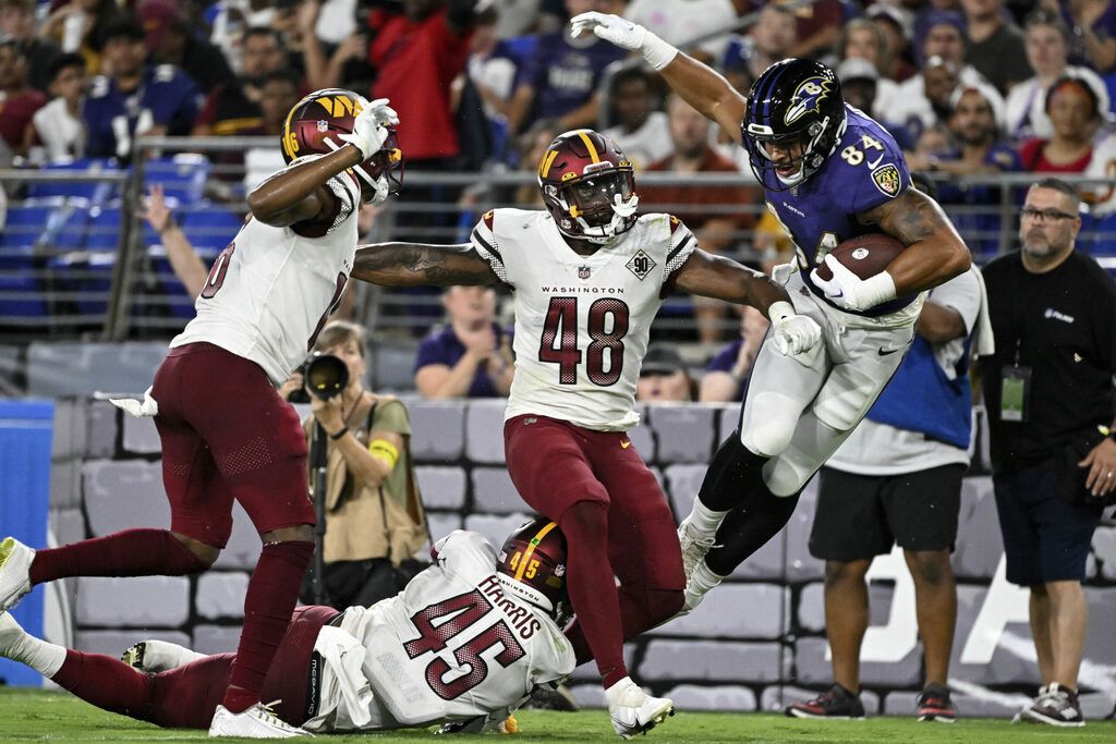 Baltimore Ravens defensive tackle Isaiah Mack (94) watches the